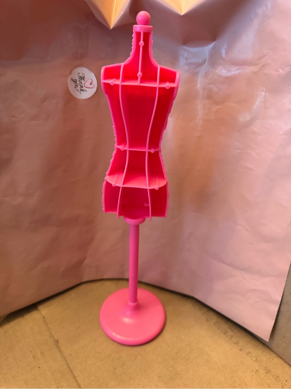 Barbie Hot Pink Swirl Dress mannequin Form Stand - Picture 3 of 4